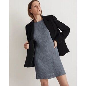 Madewell NWT Plissé Mini Tee Dress in Teapot Blue size 6